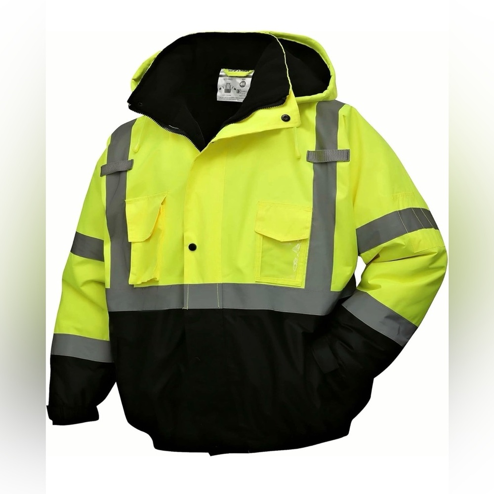 SKSAFETY High Visibility Reflective Jackets for Men, Waterproof Class